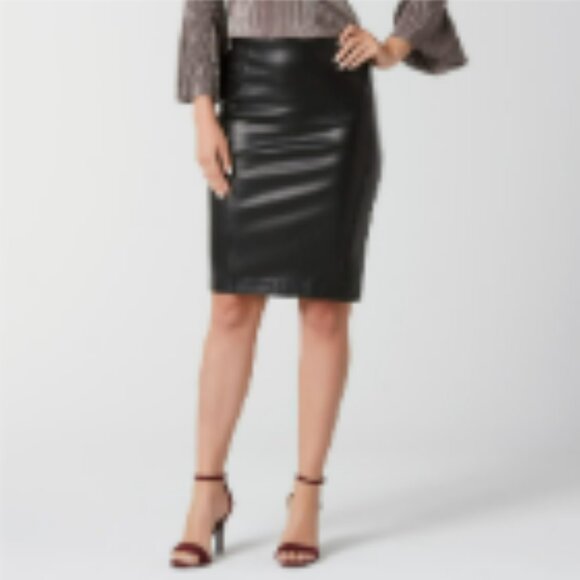 NWT Jaclyn Smith Women's Synthetic Leather Skirt - Picture 1 of 7